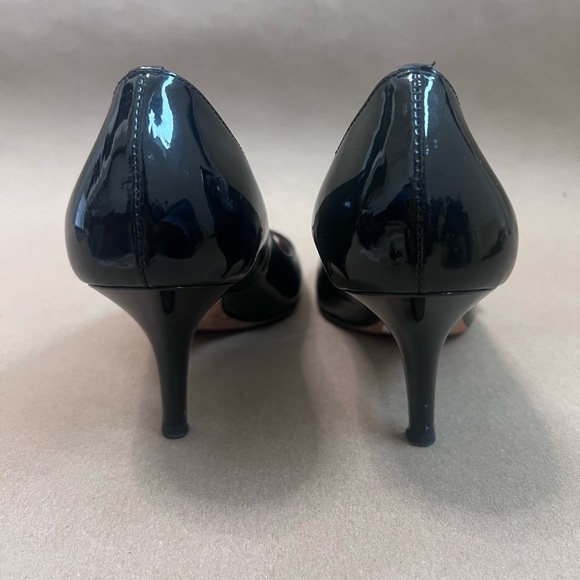 Giuseppe Zanotti Women’s Black Patent With Gold Buckle Peep Toe Heels 37 - Picture 8 of 10